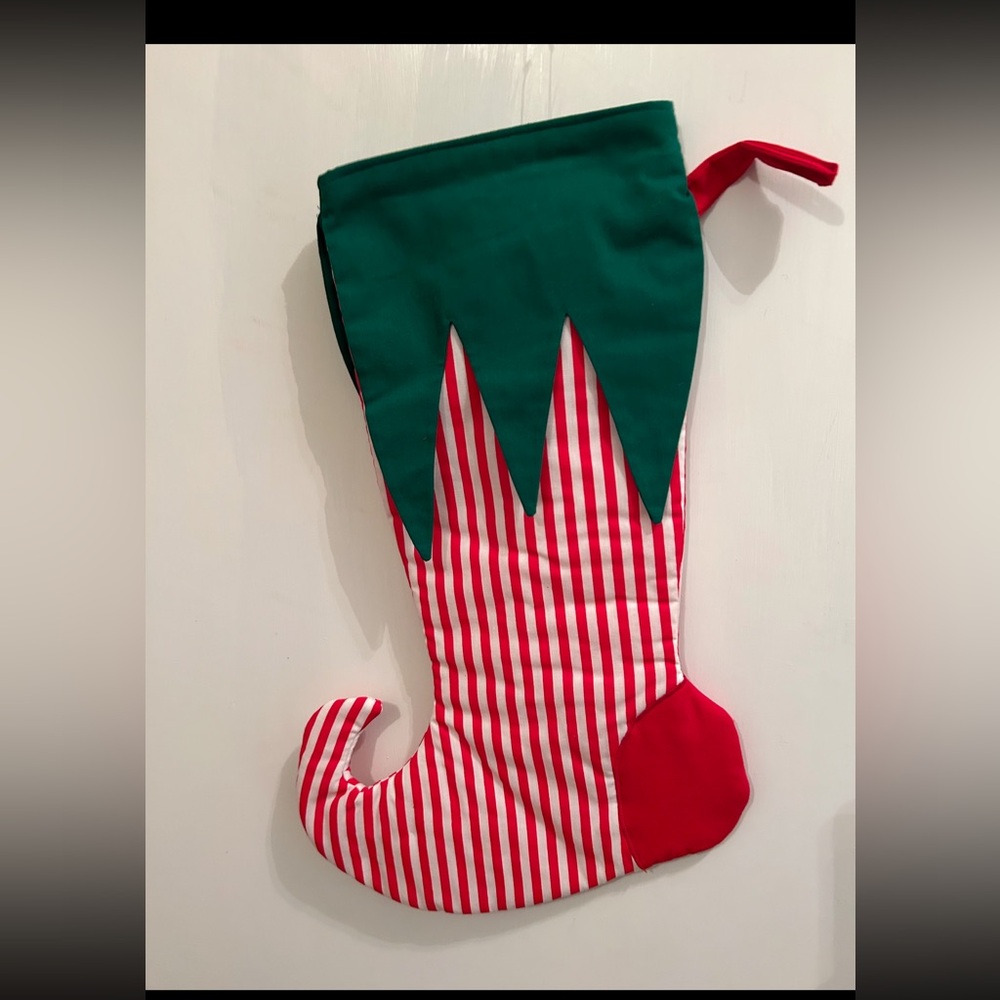 Red and White Striped Christmas Stocking
